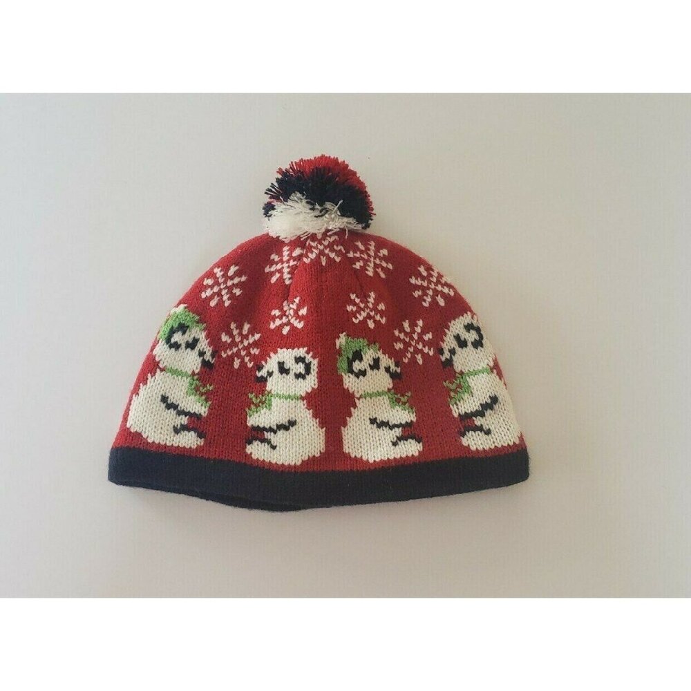 LL Bean Toddler Winter Holiday Hat w Bears Size 12- 24 months